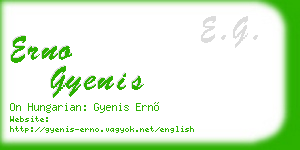 erno gyenis business card