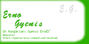 erno gyenis business card